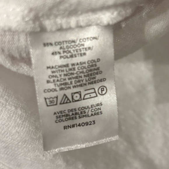 white LOFT Women's Henley Tee with cuffed sleeves and gold-tone buttons - Picture 5 of 6